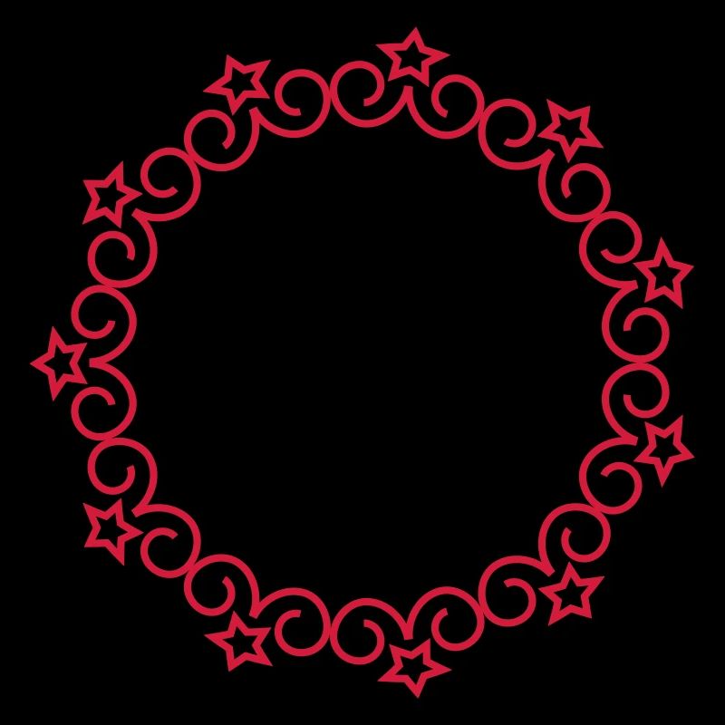 Circle shapes with stars swirls pattern