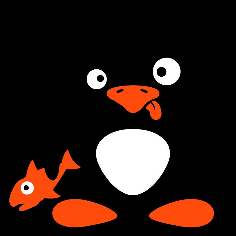 Drôle de pingouin poisson attrapé fou stupide doofy