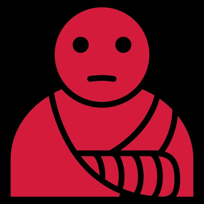 Injury broken arm plaster