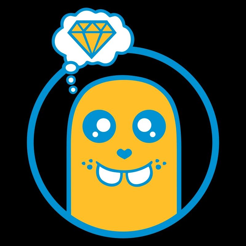 Niedliche Comic Figur (Diamant, Kreis)