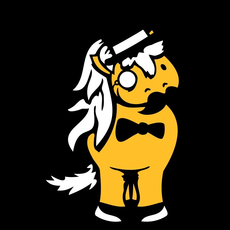 Pferd Sir Herr reich Monokel Brille Zylinder Hut
