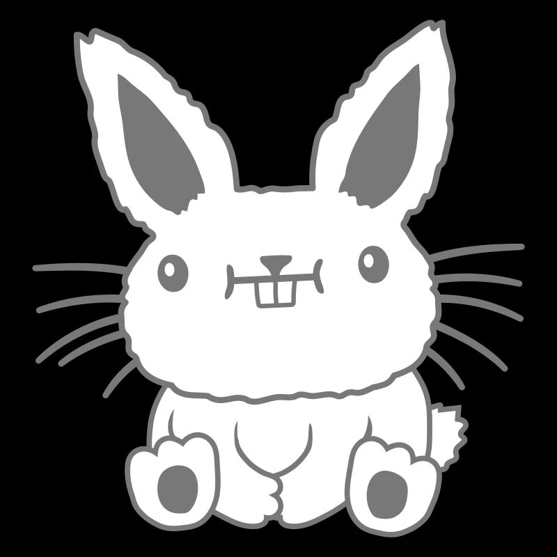 Seated little kawaii rabbit