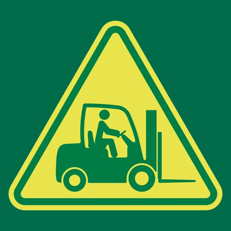 Caution Fork truck, forklift icon symbol. Logistic
