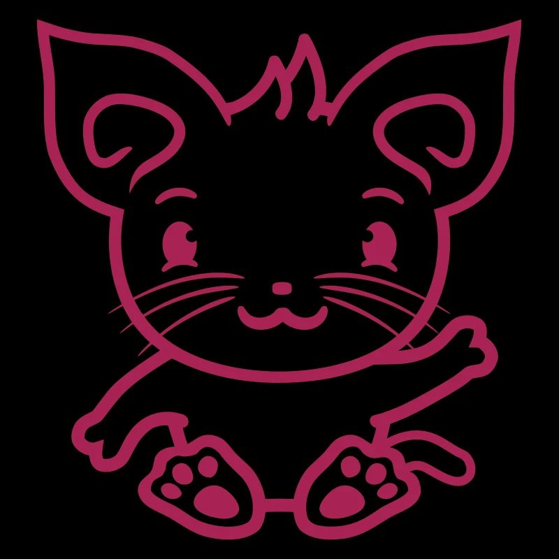 Cute Cat Waving Happy Smiling Kitten Fun