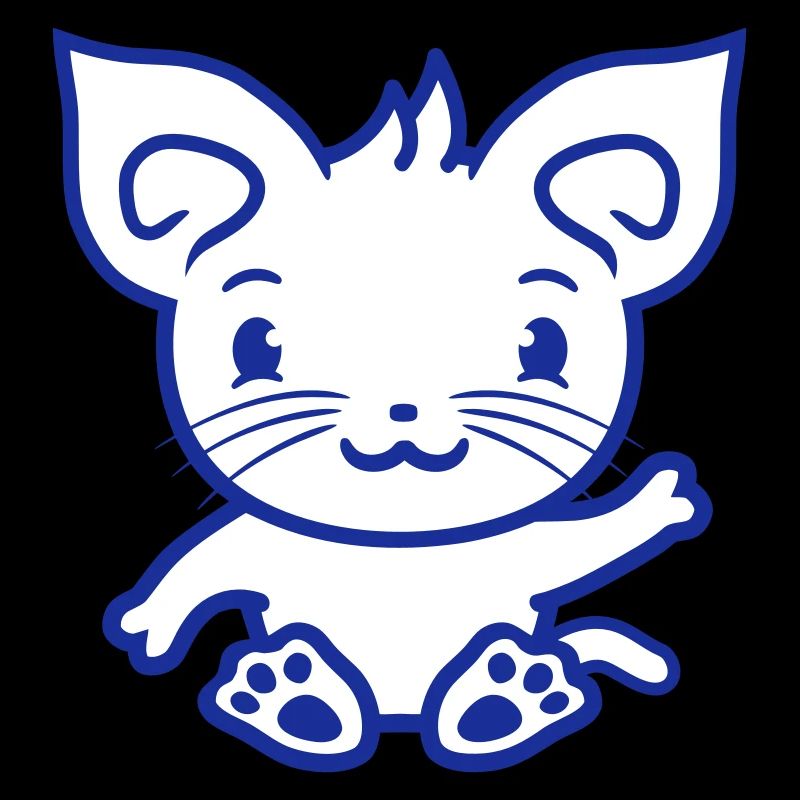 Cute Cat Waving Happy Smiling Kitten Fun