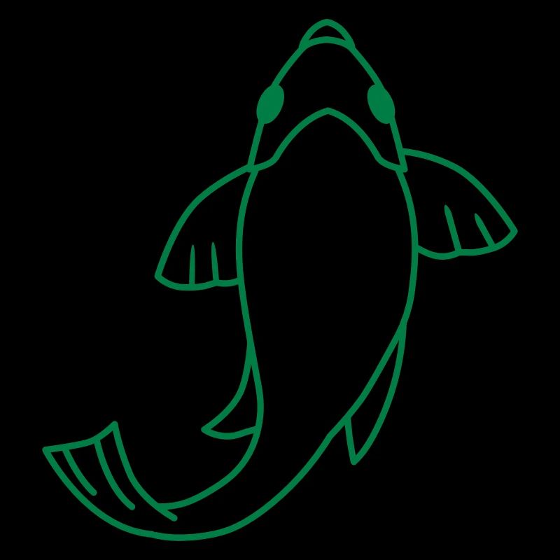 Single koi swimming fish