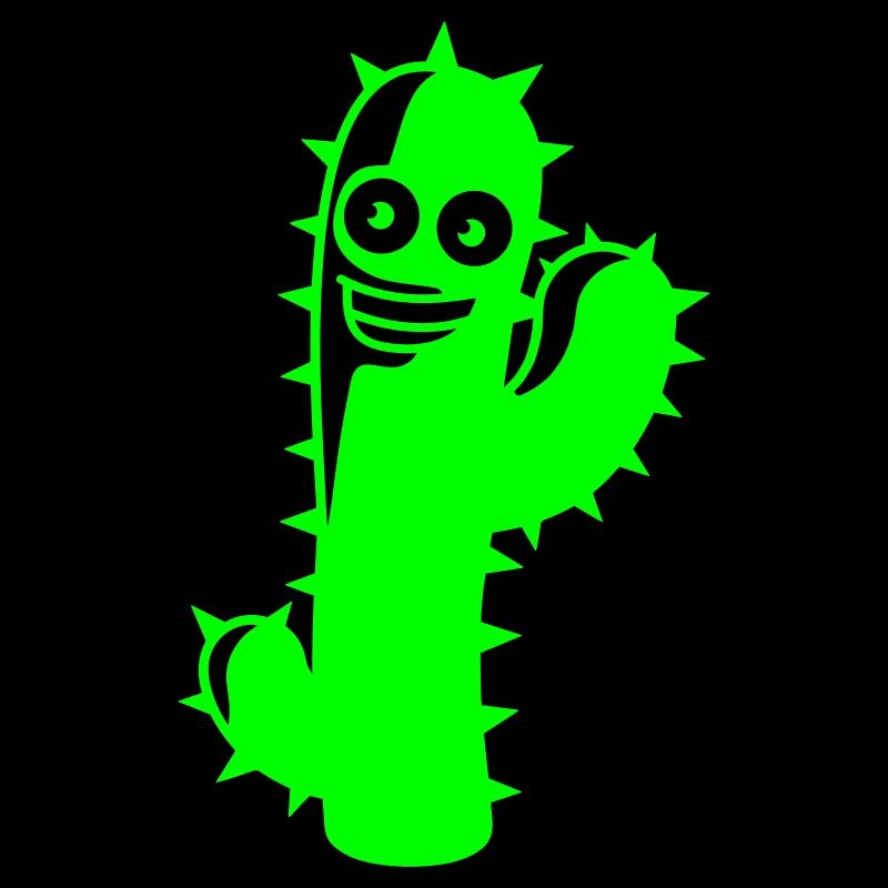 Cactus Ondulant Épines Désert Drôle Visage Cactus