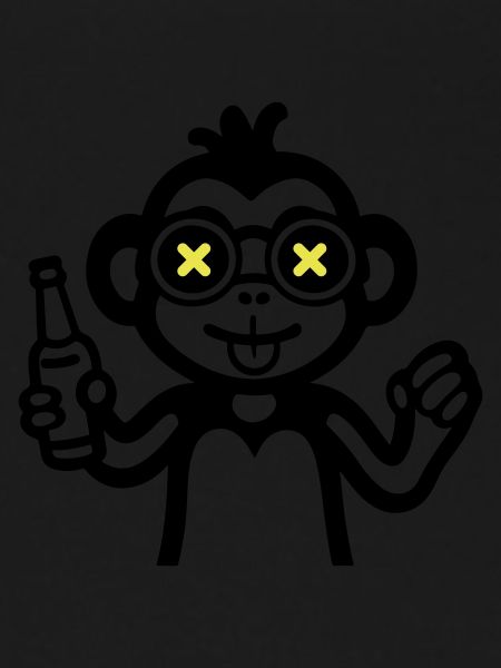 Monkey Drinking Funny Beer