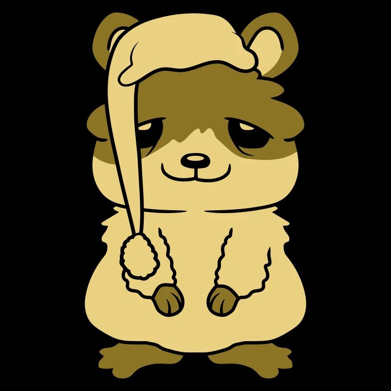 Chapeau de hamster doux fatigué