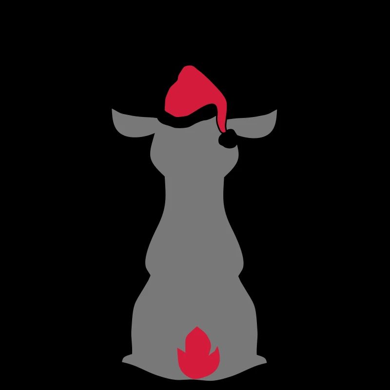 Moose with Christmas hat