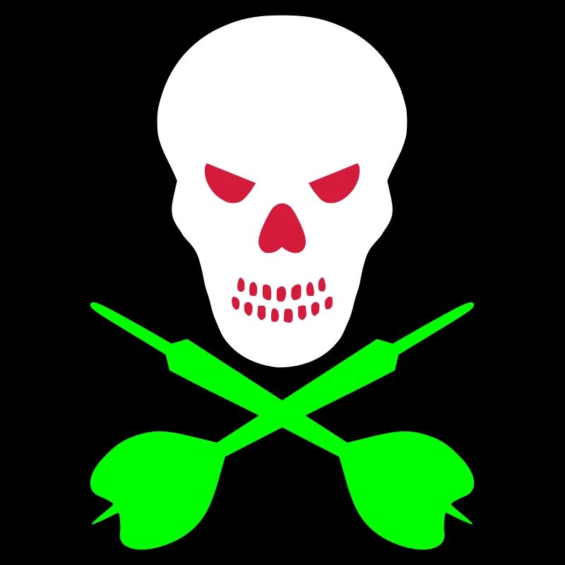 Skull and crossed darts