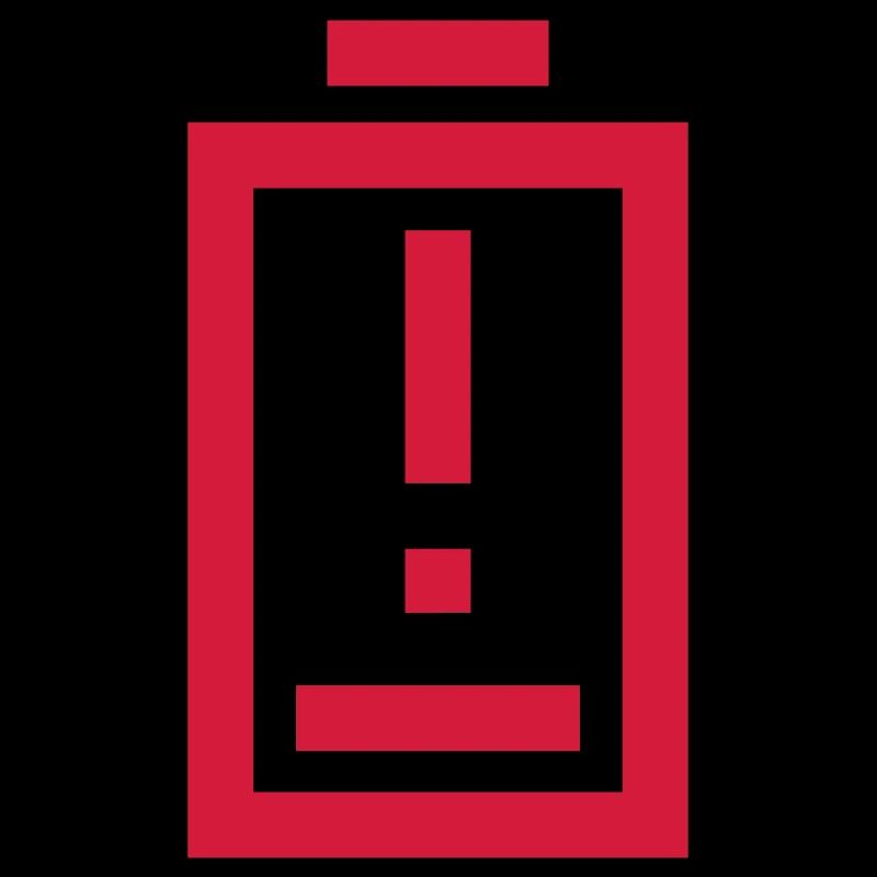 Avertissement Point d’exclamation Batterie vide