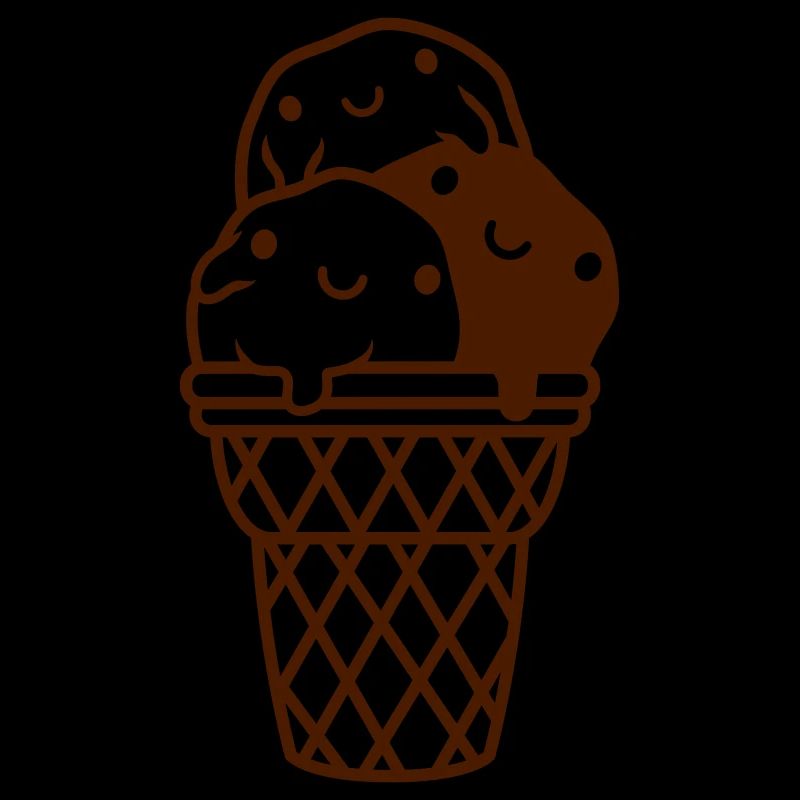 Mignonne gaufre de 3 boules de crème glacée