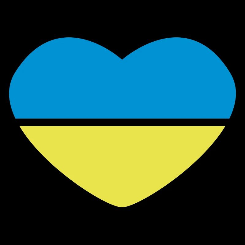 Heart 2colored - Azure Blue Gold - Ukraine