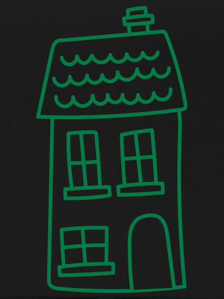Tall cute irregular house