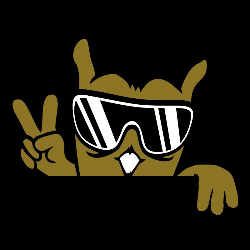 Coole Eule Peace Handzeichen Victory Sonnenbrille