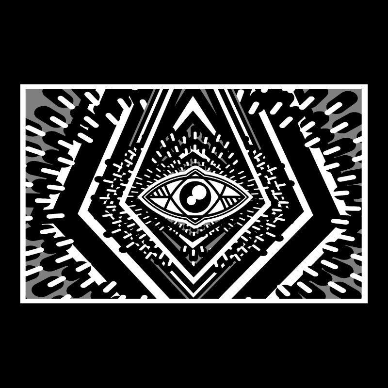 Monochrome Radiant Eye Sun Rays in Space