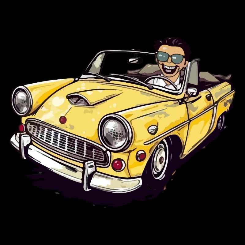Gérard and his yellow convertible