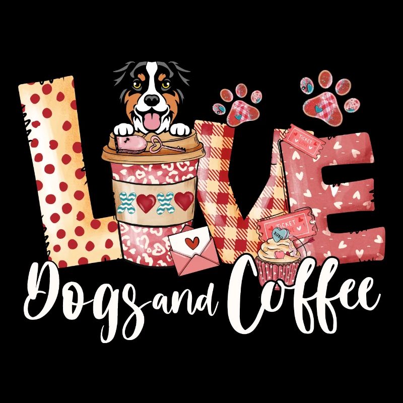 Australian Shephard Dog Coffee Lover Valentines Da