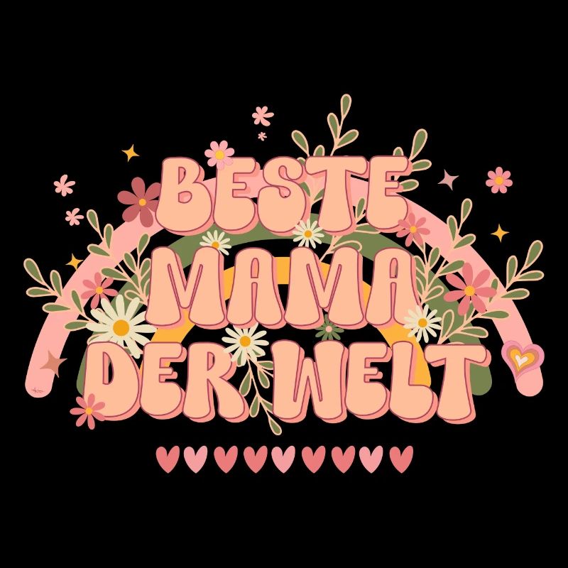 Muttertag Beste Mama der Welt Geschenk groovy 70er