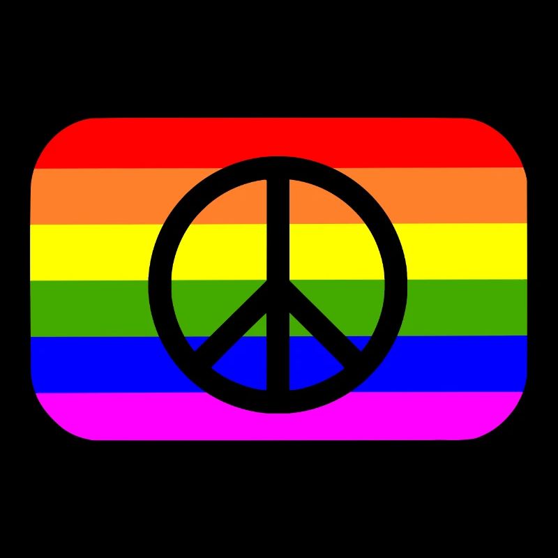Peace sign on LGBT rainbow banner