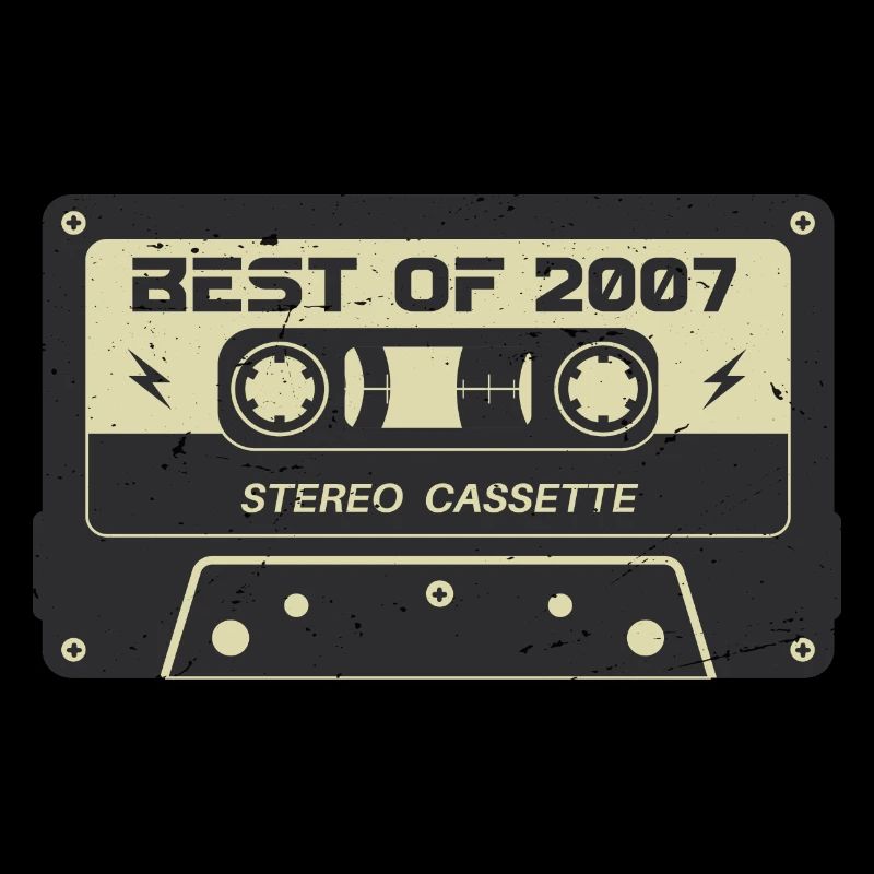 Retro cassette 2007 vintage 2007 birthday 2007