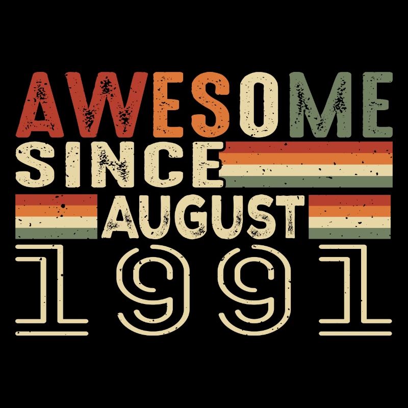 August 1991 Vintage Birthday Gift 33 Year Old