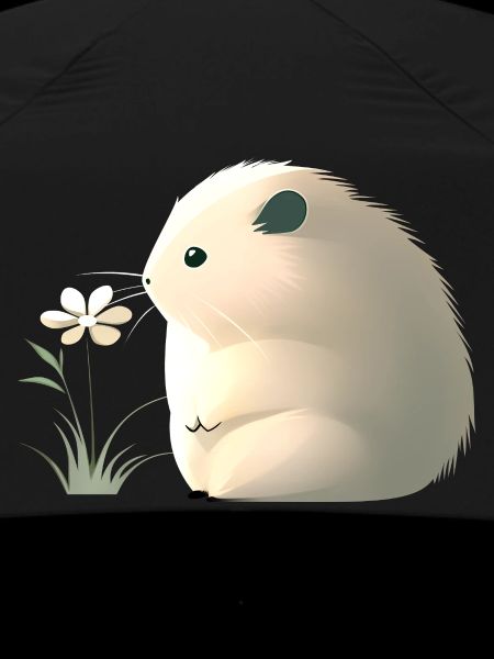 Cute hamster with flower