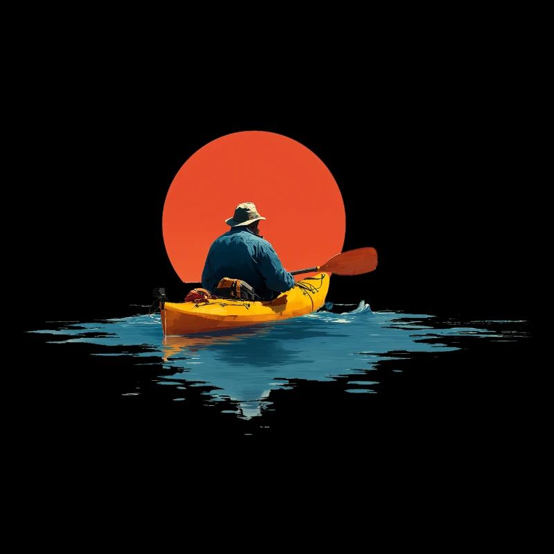 Paddlers in the sunset