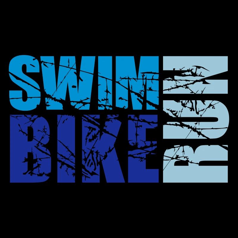 cracks scratch stamp swim bike run text logo tria