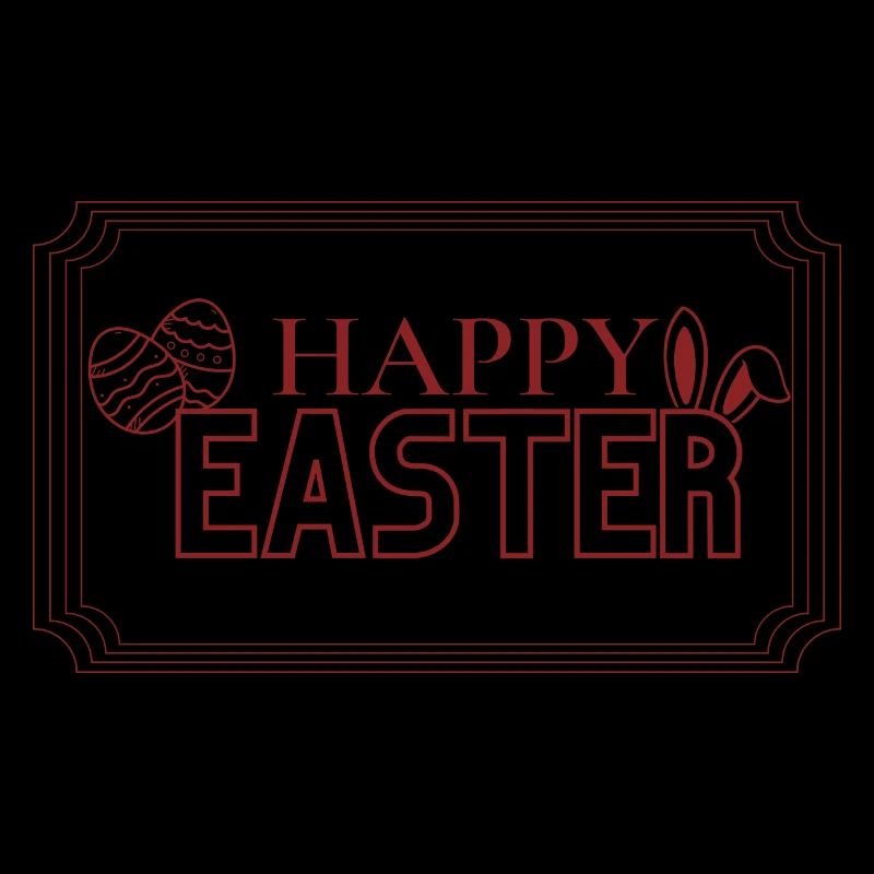 Happy Easter lettering with Easter eggs