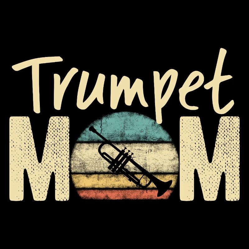 Trompete Mama Retro Vintage Marching Band Design
