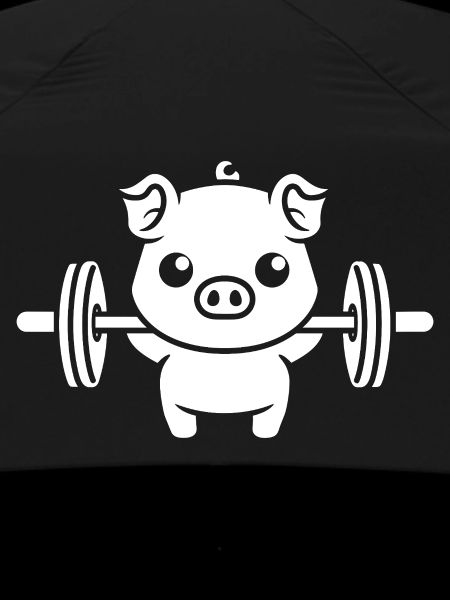 Pig Weightlifter Cartoon