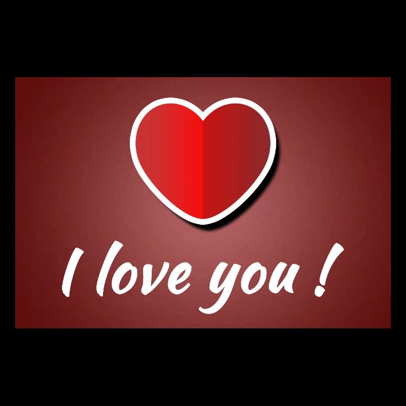 Je t’aime - Affiche avec cœur