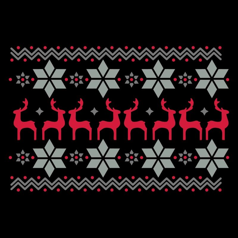 Poinsettia pattern and reindeer pattern
