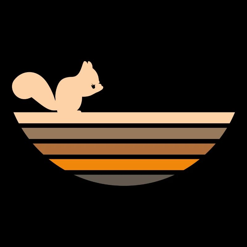 Squirrel Colorful Squirrel Retro Outline Nature