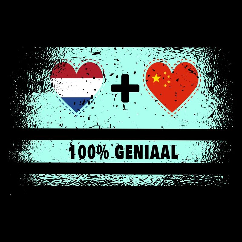 Drapeau 100% Genius de la Chine et des Pays-Bas