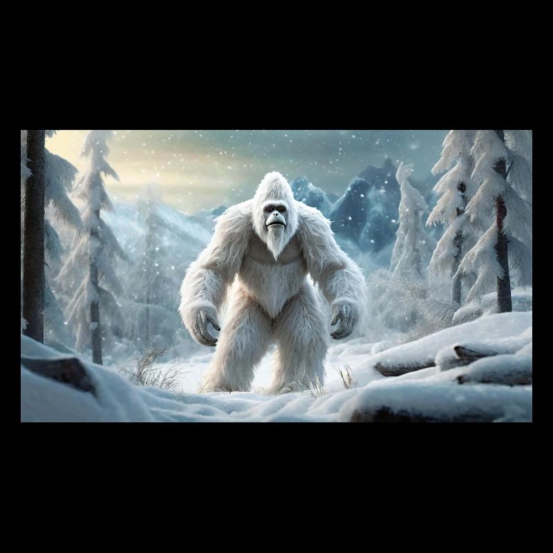 Sasquatch Bigfoot in den Bergen Schneemonster
