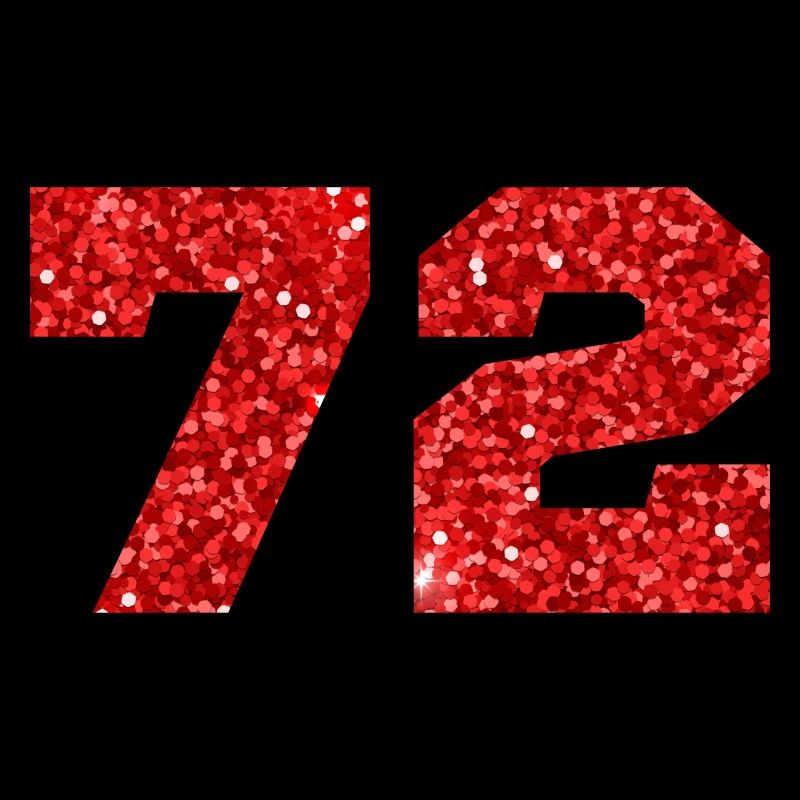72 Roter Glitzer - 72 Geburtstag