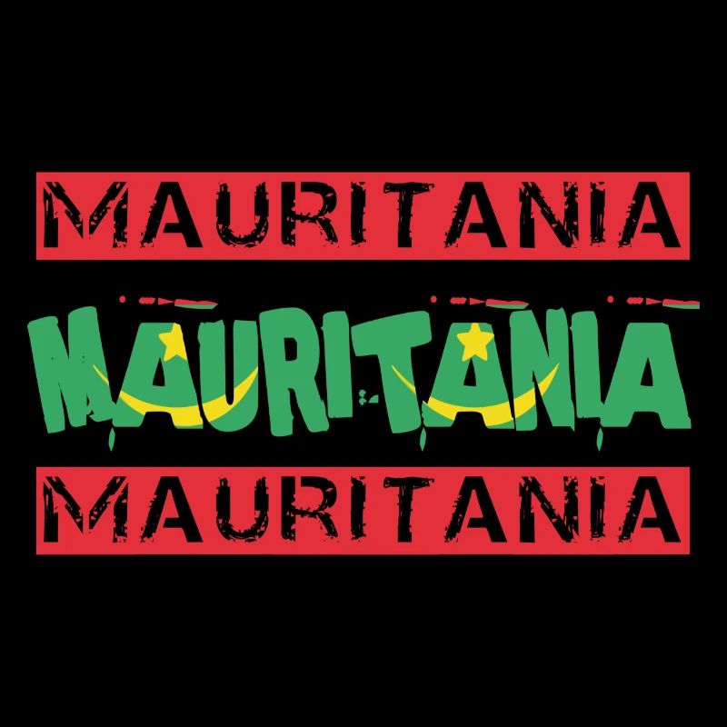 Mauritania Text Flag