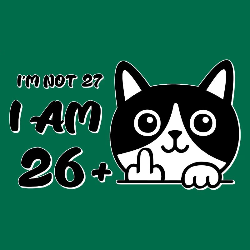 Ich bin nicht 27, ich bin 26 plus 1 Mittelfinger Katzenflip