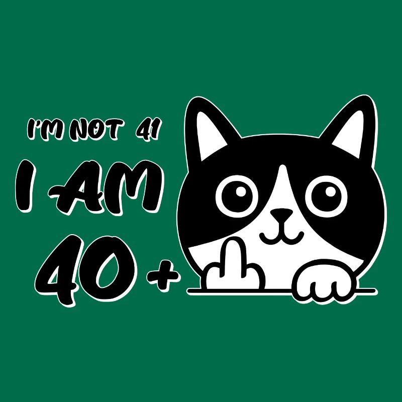 Ich bin nicht 41, ich bin 40 plus 1 Mittelfinger Katzenflip