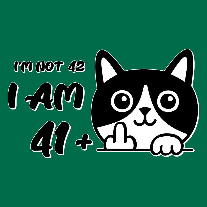 Ich bin nicht 42, ich bin 41 plus 1 Mittelfinger Katzenflipp