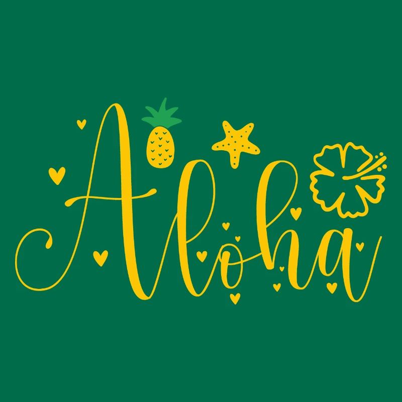 Aloha -Surfer- Palms Tree -Beach- Retro-Funny