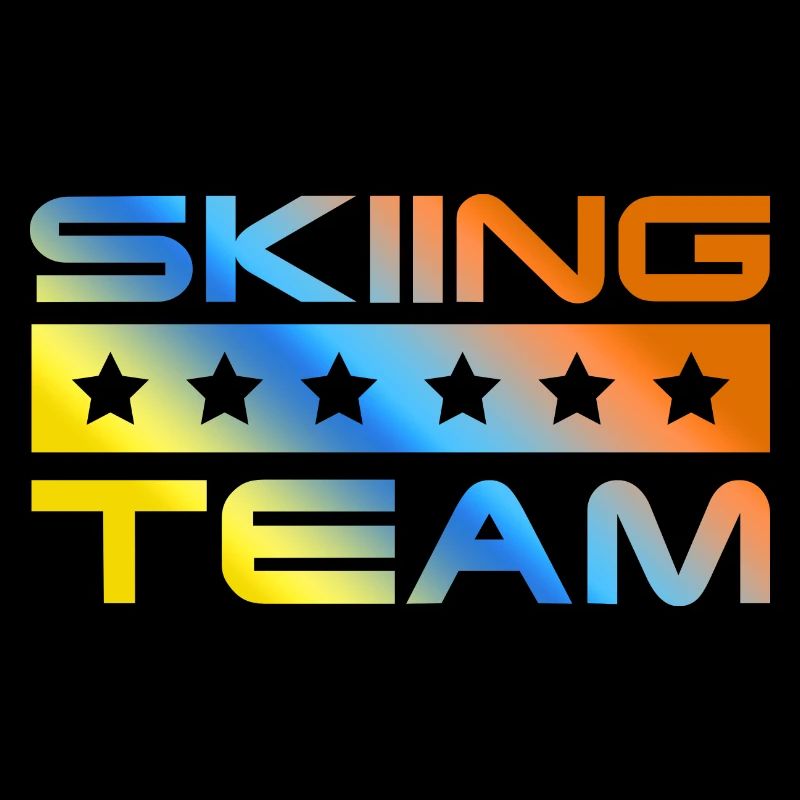 Équipe de ski colorée