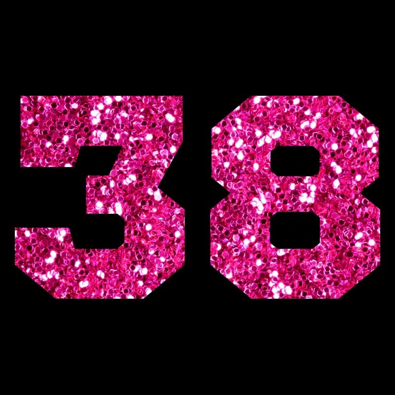 Nummer 38 Pink Glitter - 38. Geburtstag
