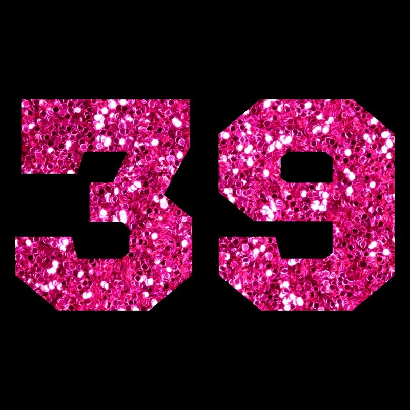 Number 39 Pink Glitter - 39th Birthday
