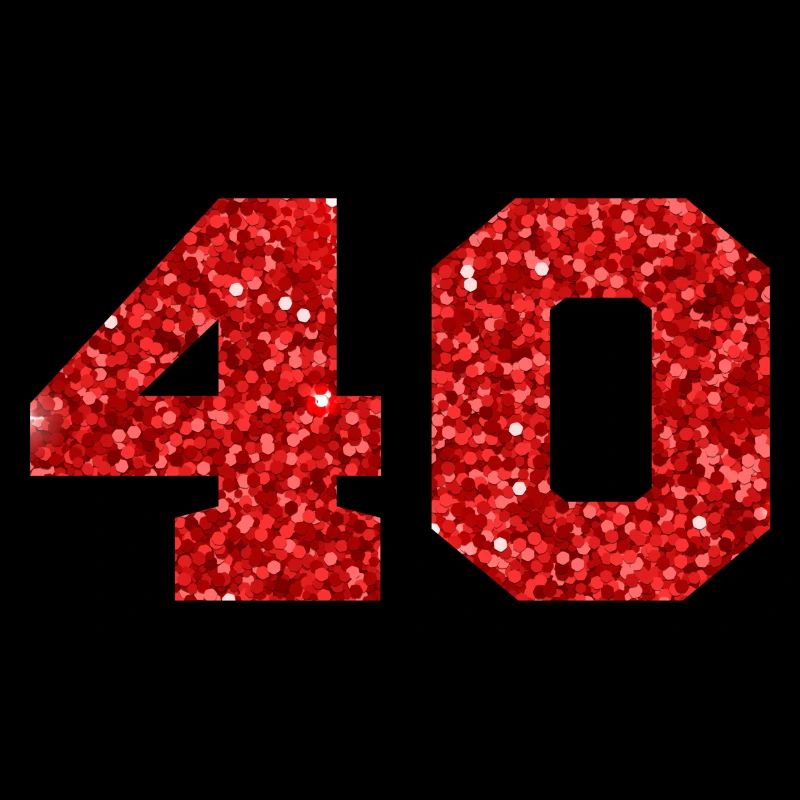 Numéro 40 paillettes rouge - 40e anniversaire