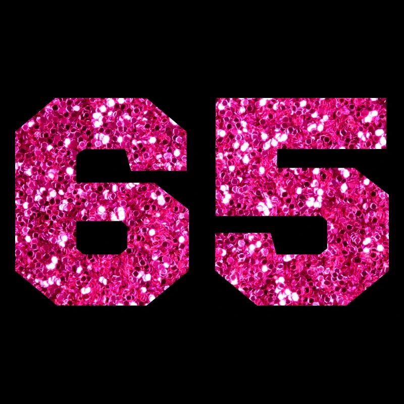 Numéro 65 paillettes rose - 65e anniversaire
