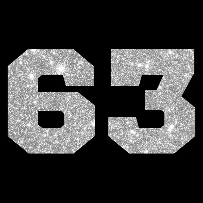 Number 63 Silver Glitter - 63rd Birthday